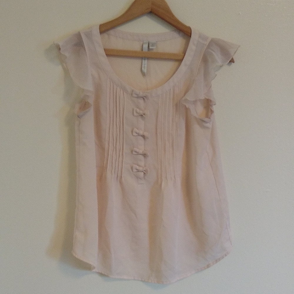 LC Button Up Bows Blouse